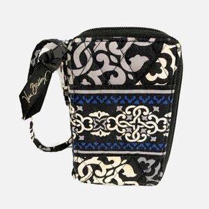 Vera Bradley Canterberry Cobalt Carry It All Wristlet Wallet Silver Hardware⚫️🔵